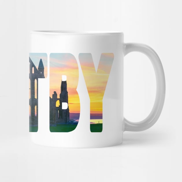 WHITBY - Yorkshire England Whitby Abbey Sunset by TouristMerch